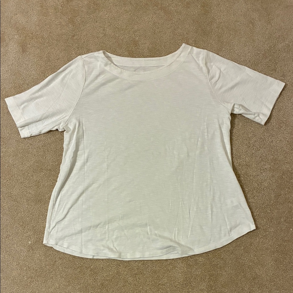 J. Jill White Short Sleeve Pima Cotton Tee